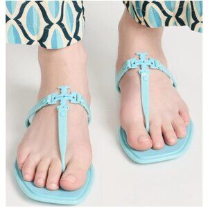 Tory Burch Women's Size 12M Aqua Blue Rubber Sandals Square Toe